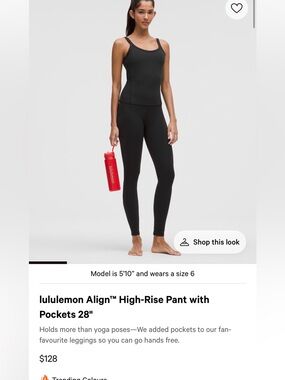 Lululemon Aligh with pockets Black High-Rise Leggings 28”